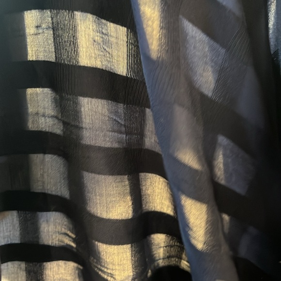 Navy Plaid Embossed Double V-neck cover up - Picture 4 of 8